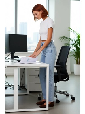 FRM Kadın Açık Yüksek Bel Düz Paça Denim Pantolon Fonksiyonel Dayanıklı Kaliteli Konforlu Spor