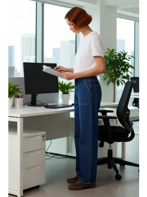 FRM Kadın Yüksek Bel Cep Detaylı Düz Kesim Kot Pantolon Fonksiyonel Dayanıklı Kaliteli Estetik