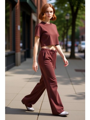 PayBuy Kadın Yüksek Bel Geniş Paça Tencel Pantolon Fonksiyonel Dayanıklı Kaliteli Konforlu Modern