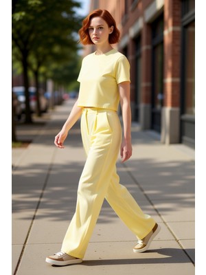 PayBuy Kadın Yüksek Bel Geniş Paça Keten Pantolon Fonksiyonel Dayanıklı Kaliteli Konforlu Estetik