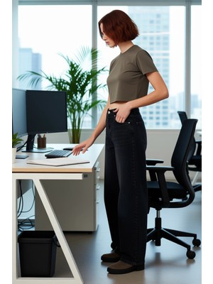 FRM Kadın Baggy Kesim Düşük Bel Kot Pantolon Fonksiyonel Dayanıklı Kaliteli Konforlu Estetik Şık