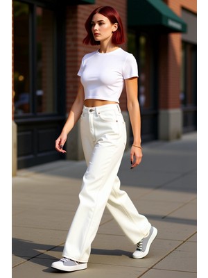 PayBuy Kadın Yüksek Bel Barrel Kesim Denim Pantolon Fonksiyonel Dayanıklı Kaliteli Konforlu Rahat