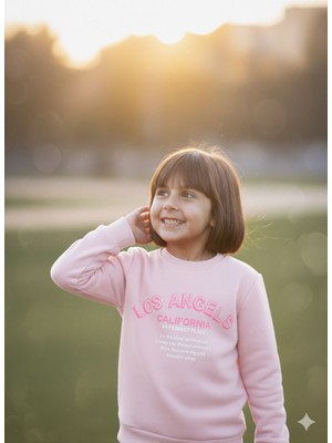 Minika Kız Çocuk Sweatshirt Baskılı Bisiklet Yaka Pamuklu