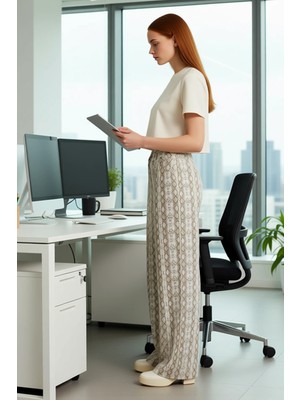 FRM Kadın Yüksek Bel Yılan Desenli Geniş Paça Kot Pantolon Fonksiyonel Dayanıklı Kaliteli Spor