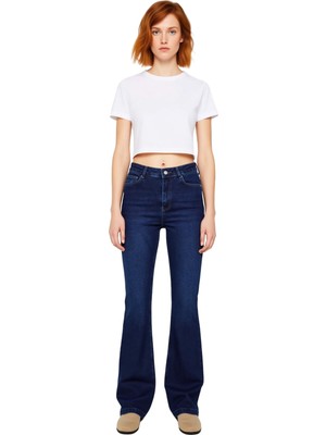 Ersefa Genç Kızlar Için Koyu Comfort Esnek Ispanyol Paça Jean Fonksiyonel Dayanıklı Kaliteli Spor