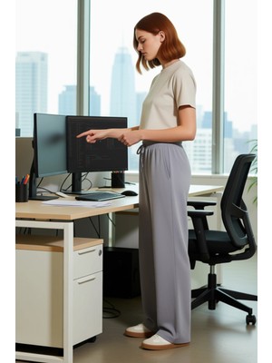 FRM Kadın Aerobin Dokuma Geniş Paça Pantolon Fonksiyonel Dayanıklı Kaliteli Konforlu Estetik Şık