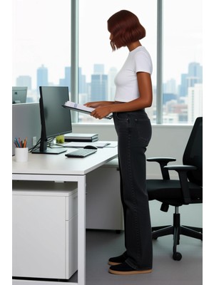 FRM Kadın Antrasit Wide Leg Denim Pantolon Fonksiyonel Dayanıklı Kaliteli Konforlu Estetik Şık