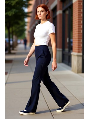 PayBuy Kadın Flare Kesim Düz Dokuma Pantolon Fonksiyonel Dayanıklı Kaliteli Konforlu Estetik Spor