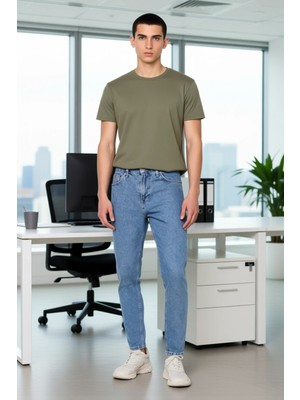 FRM Kadın Için Koyu Denim Pantolon Normal Bel Düz Paça Fonksiyonel Dayanıklı Kaliteli Konforlu