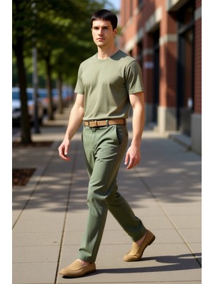 PayBuy Erkek Haki Regular Fit Keten Pantolon Fonksiyonel Dayanıklı Kaliteli Konforlu Estetik Spor