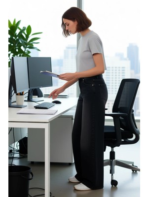 FRM Kadın Yüksek Bel Geniş Bacak Jean Pantolon Fonksiyonel Dayanıklı Kaliteli Konforlu Estetik