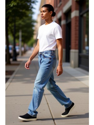 PayBuy Kadın Yüksek Bel Straight Kesim Kot Pantolon Fonksiyonel Dayanıklı Kaliteli Konforlu Rahat