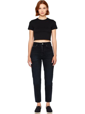 Ersefa Kadın Açik Yüksek Bel Mom Jean Günlük Stil Fonksiyonel Dayanıklı Kaliteli Konforlu Estetik