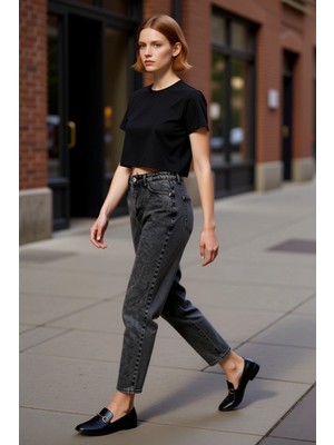 PayBuy Kadın Açık Yüksek Bel Mom Jean Pantolon Fonksiyonel Dayanıklı Kaliteli Konforlu Estetik Şık