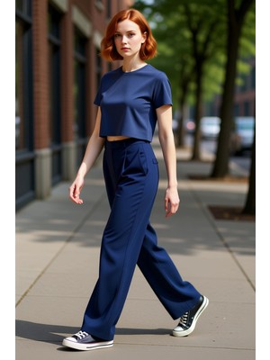 PayBuy Kadın Geniş Paça Dokuma Kumaş Pantolon Fonksiyonel Dayanıklı Kaliteli Konforlu Estetik Şık