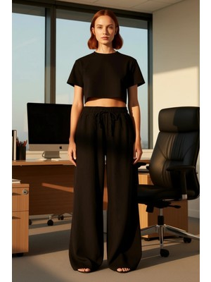 FRM Kadın Bol Kesim Yüksek Bel Keten Pantolon Fonksiyonel Dayanıklı Kaliteli Konforlu Estetik Şık