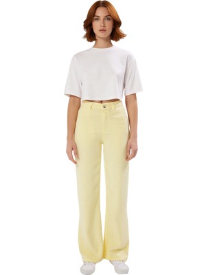 Ersefa Kadın Cool & Comfort Wide Leg Tencel Jean Pantolon Fonksiyonel Dayanıklı Kaliteli Konforlu