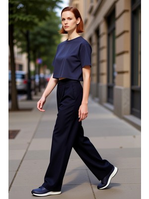 PayBuy Kadın Yüksek Bel Düz Kesim Dokuma Kumaş Pantolon Fonksiyonel Dayanıklı Kaliteli Konforlu Şık