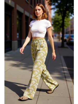 PayBuy Kadın Geniş Paça Nakışlı Pantolon Fonksiyonel Dayanıklı Kaliteli Konforlu Estetik Premium Şık