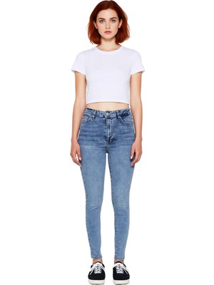 Ersefa Kadın Yüksek Bel Esnek Skinny Jean Fonksiyonel Dayanıklı Kaliteli Konforlu Estetik Premium