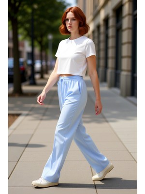 PayBuy Kadın Müslin Wide Leg Pantolon Rahat Kesim Fonksiyonel Dayanıklı Kaliteli Konforlu Estetik