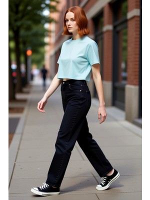 PayBuy Kadın Açık Yüksek Bel Mom Fit Jean Pantolon Fonksiyonel Dayanıklı Kaliteli Konforlu Modern