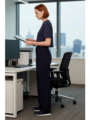 FRM Kadın Yüksek Bel Düz Kesim Poliviskon Kumaş Pantolon Fonksiyonel Dayanıklı Kaliteli Modern