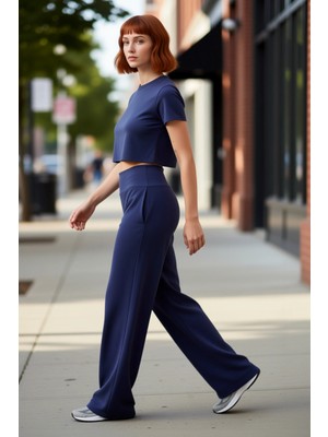 PayBuy Kadın Geniş Kesim Yüksek Bel Antrasit Pantolon Fonksiyonel Dayanıklı Kaliteli Konforlu Şık