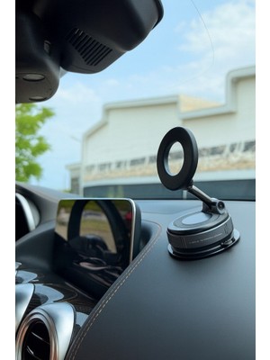 Primeaks Araba Için Güçlü Vakumlu ve Mıknatıslı 360° Döner Cep Telefonu Tutacağı