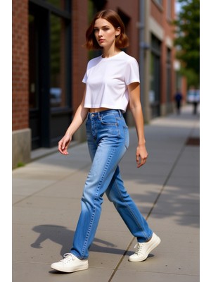 PayBuy Kadın Yüksek Bel Flare Jean Pantolon Günlük Kullanım Için Fonksiyonel Dayanıklı Kaliteli Şık