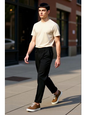 PayBuy Erkek Açık Italyan Kesim Pileli Kumaş Pantolon Fonksiyonel Dayanıklı Kaliteli Konforlu Şık