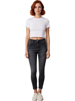 Ersefa Kadın Yüksek Bel Esnek Skinny Jean Fonksiyonel Dayanıklı Kaliteli Konforlu Estetik Premium