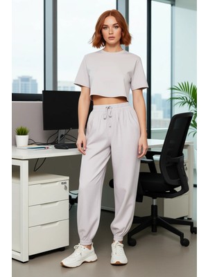 FRM Kadın Aerobin Dokuma Jogger Pantolon Fonksiyonel Dayanıklı Kaliteli Konforlu Estetik Rahat