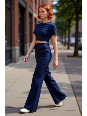 PayBuy Kadın Yüksek Bel Gabardin Bootcut Pantolon Fonksiyonel Dayanıklı Kaliteli Konforlu Estetik