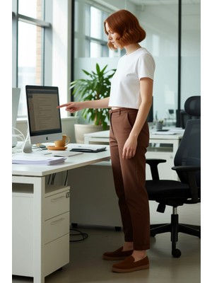 FRM Kadın Haki Dokuma Gabardin Pantolon Fonksiyonel Dayanıklı Kaliteli Konforlu Estetik Modern