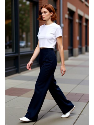 PayBuy Kadın Keten Görünümlü Wide Leg Pantolon Fonksiyonel Dayanıklı Kaliteli Konforlu Estetik Şık