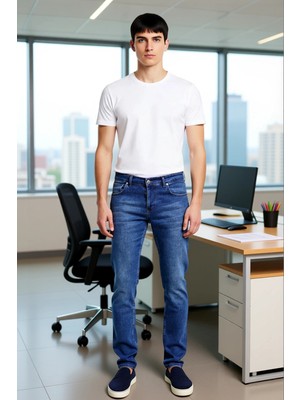 FRM Erkek Açık Regular Fit Denim Pantolon Fonksiyonel Dayanıklı Kaliteli Konforlu Estetik Spor