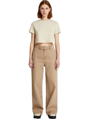 Ersefa Kadın Normal Bel Geniş Paça Jean Pantolon Fonksiyonel Dayanıklı Kaliteli Konforlu Estetik Şık