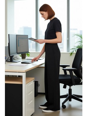 FRM Kadın Saten Detaylı Wide Leg Pantolon Fonksiyonel Dayanıklı Kaliteli Konforlu Estetik Spor