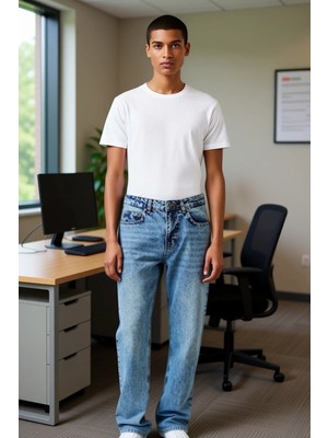 FRM Kadın Straight Fit Denim Pantolon Yüksek Bel Fonksiyonel Dayanıklı Kaliteli Konforlu Rahat