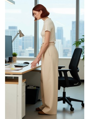 FRM Kadın Yüksek Bel Bağcıklı Geniş Paça Pantolon Fonksiyonel Dayanıklı Kaliteli Konforlu Spor