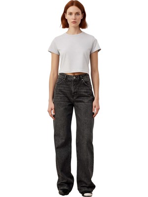 Ersefa Kadın Wide Leg Yüksek Bel Denim Pantolon Fonksiyonel Dayanıklı Kaliteli Konforlu Estetik Şık