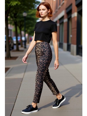 PayBuy Kadın Cigarette Kalıp Yüksek Bel Pensli Dokuma Pantolon Fonksiyonel Dayanıklı Kaliteli Şık