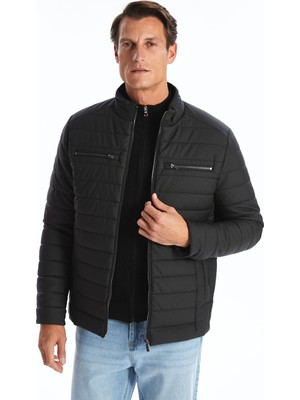 Lc Waikiki Yeni Sezon Standart Kalıp Dik Yaka Erkek Deri Görünümlü Mont