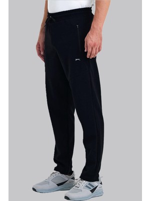 Slazenger 8015 Erkek Siyah Eşofman Altı - Lastik Bel, Fermuarlı Cep, Rahat Kesim