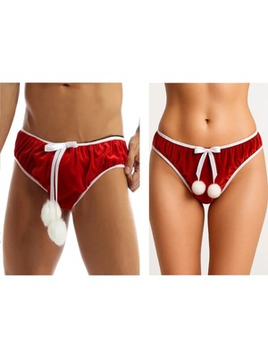 Nsm Kadın Sumono Model Yılbaşı Kadife Alt Giyim Çiftler Için Hediyelik Alt Giyim Erkek Model NSM05EBX01