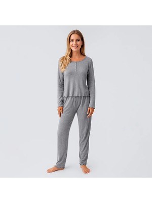 Penelope Perla %100 Pamuk Ajurlu Örme Pijama Takımı - Grıxl