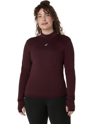 Asics Road Winter Seamless Ls Top Kadın Bordo Tshirt 2012D277-600