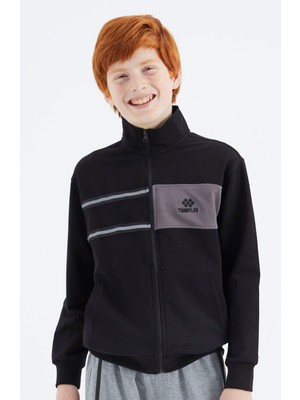 Tommy Life Siyah Dik Yaka Erkek Çocuk Sweatshirt - 11183
