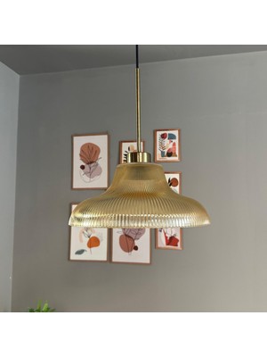 Bamyum Stark Cam Bal Rengi Tekli Avize Ince Eskitme Başlık Retro Sarkıt Lamba Salon Aydınlatma